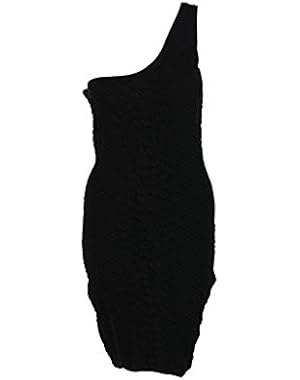 Womens One Shoulder Snake Texture Clubwear Dress