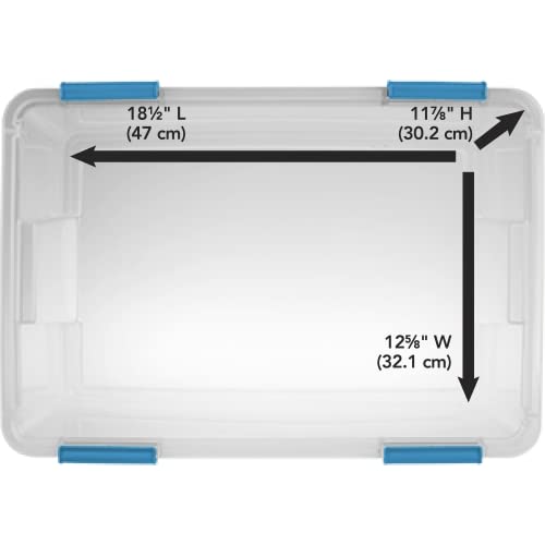 Sterilite 19344304 54 Quart/51 Liter Box, Aquarium Latches and Gasket