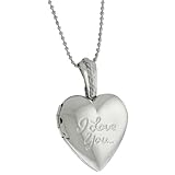 Stunning Heart Shape with I Love You Engraved Locket Pendant With 28 Inch Chain