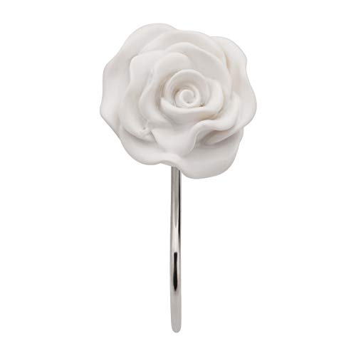 image for Amazer Shower Curtain Hooks Rings, Metal Decorative Resin Hooks Shower