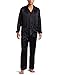 Intimo Men's Classic Silk Pajamas, Black, Large
