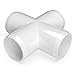 FORMUFIT F114CRX-WH-4 Cross PVC Fitting, Furniture Grade, 1-1/4