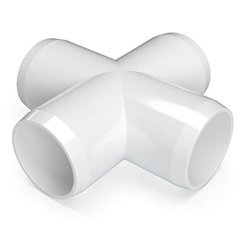 FORMUFIT F034CRX-WH-8 Cross PVC Fitting, Furniture Grade, 3/4" Size, White (Pack of 8)