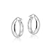 Sterling Silver Half Round Design High Polished Hoop Earrings, 20mm