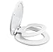 TOPSEAT TinyHiney Potty Elongated Toilet Seat, Adult/Child, w/Slow Close Chromed Metal Hinges, Wood, White