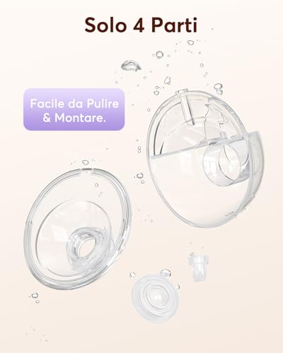 Haokoo Wearable Electric Breast Pump, Handsless, All in One Electric Baby Milk Puller for Daily and Work Use, Easy to Use with Flanges 17/19/21/24/27mm, 4 Modes 12 Levels, 2 Pieces