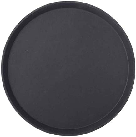 Black Non Slip Tray Round 14 Inch