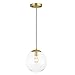 Light Society Zeno Globe Pendant, Clear Glass with Brass Finish, Contemporary Mid Century Modern Style Lighting Fixture (LS-C175-BRS-CLR)