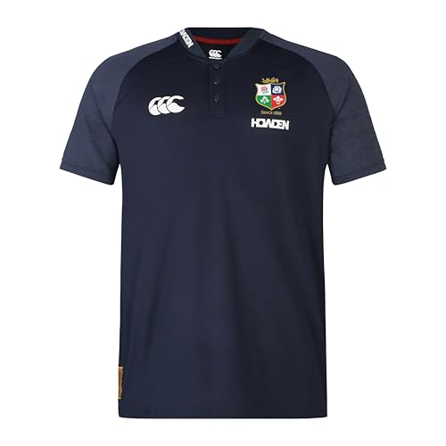 Canterbury Mens Official British & Irish Lions Polo Shirt | Breathable | Moisture Wicking, Dark Sapphire, S