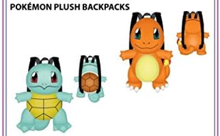 Pokemon Charmander and Squirtle Plush Backpack Set
