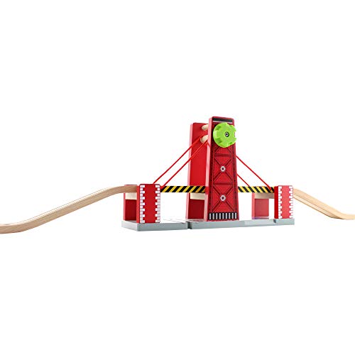 Catschat Holz Schienen Zugbrücke - Holzeisenbahn Set Zubehör – Bild 4