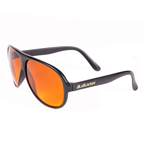 BluBlocker, Black Original Aviator Sunglasses with Scratch Resistant