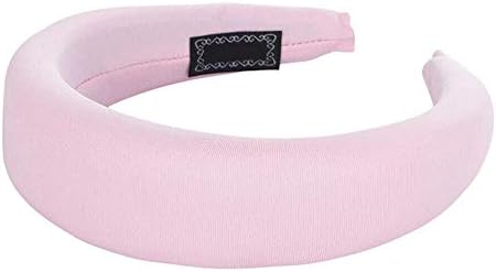 Anglerfish Women Girls Velvet Headband Padded Hairband Wide Hair Hoop Hair Band Hair Styling Accessories Headpiece Sparkly Head Wrap for Women (Pink)