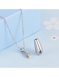 925 Sterling Silver Urn Pendant Necklace Heart Angel Wings Teardrop Cremation Jewelry for Ashes Memorial Keepsake for Women