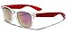 Colorful Retro Fashion Sunglasses Translucent Clear Matte Frame - Color Mirrored Lenses