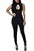 HOTAPEI Women Sexy Hole Busty Sleeveless Body Con Club Jumpsuit Black Small