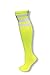 NEON NATION Unisex White Knee High Team Tube Socks with Various Colored Stripes
