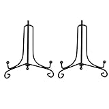 (2 Pack) Iron Display Stand, Black Iron Easel Plate