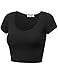 Womens Crop Tops with Short Sleeves,Black,Medium,Medium,Black