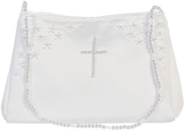 DaisyandLeo Girls White Pearl Cross Handbag (White)