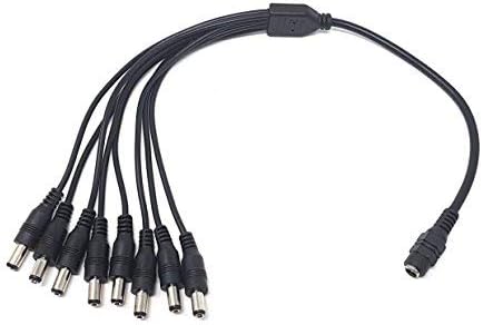 MainCore Female to 8 way Male DC Power 5.5 x 2.1mm Y Splitter Barrel Adapter 12V PSU/CCTV, Security Cameras, Monitor