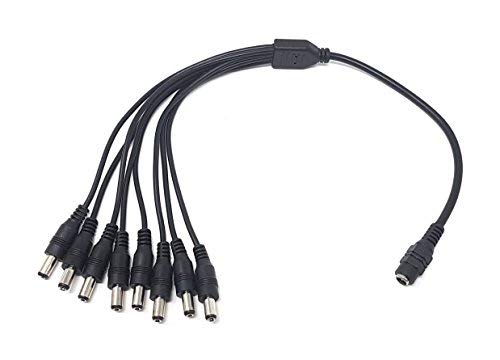 MainCore Female to 8 way Male DC Power 5.5 x 2.1mm Y Splitter Barrel Adapter 12V PSU/CCTV, Security Cameras, Monitor, Extension, Cable Cord Lead