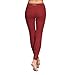 Chikool Workout Pants for Women High Waist Mesh Yoga Leggings Inner/Out Pocket Red