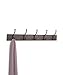 Amazon Basics Rectangular Wall-Mounted Farmhouse Metal, Coat Rack, 5 Hooks, Espresso