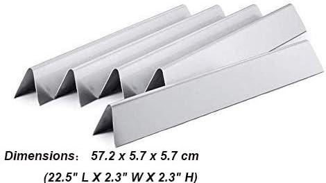Wondjiont 57.2CM Grill Heat Plate for Weber Spirit 300 E310 E320 S310 S320, Spirit 700, Weber 900, Genesis Silver/Gold B C (with Side Control Knobs), Stainless Steel Flavorizer Bars