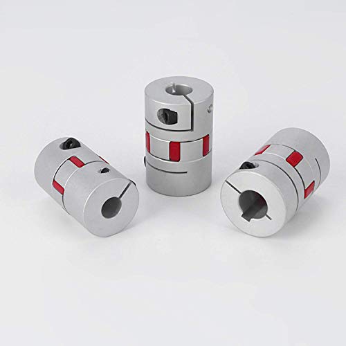 D20-L25 bore size 4-10 mm 4 5 6 6.35 8 9 10 mm flexible shaft coupling CNC stepper motors 3D pressure surface oxidation treatment aluminium flexible shaft coupling motor connector (5 x 8 mm).