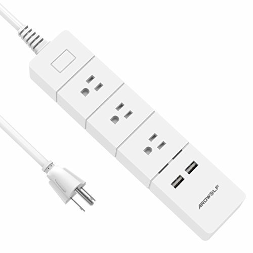 Alexa-Enabled Ardwolf C158 Wi-Fi Smart Power Strip Surge Protector, 3-Outlet 2-USB[Separate Control] with 6-Foot Cord, Remote Control