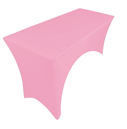 pod linen spandex stretch cover tablecloth for 6ft table 1SIDE ARCHED/BUFFET/DJ 183x75x75cm (pink baby)