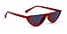 GIFIORE Retro Cat Eye Sunglasses Vintage Semi Rimless Frame Cateye Sun Glasses UV Protection (Red Frame Gray lens)