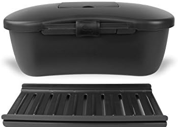 Personal Lock Box Made from Food-Grade BPA-Fre Plastic: Lock Box Protects Personal Items, Kills Germs, Easy to Clean and Dry Items Inside (Black)