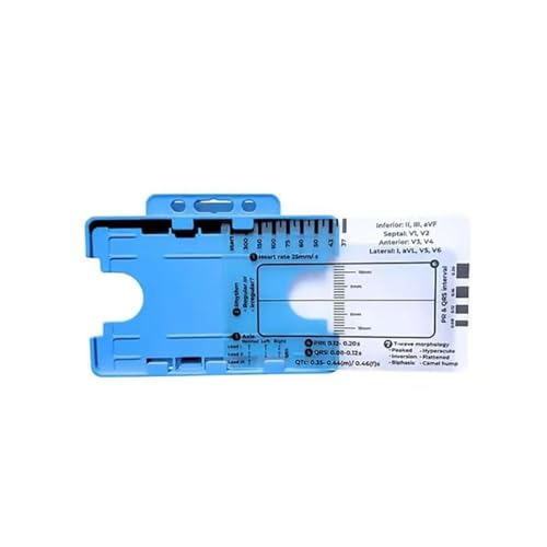 Règle ECG 7 étapes, Règle ECG Transparente/Carte ECG g SimplifiéE En Suivant Un Plan En 7 étapes, Outil D'évaluation Ecg Portable, IdéAl Pour Les éTudiants, Les Ambulanciers, Les InfirmièRes (B)