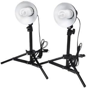 Caltar Table Top Mini Continuous Studio Lighting Kit, 45w 5500k Daylight Bulb