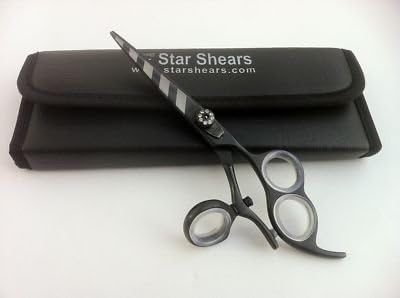 Thumb swivel 3 rings professional hairdressing hair scissors shears barber 6.0" + case
