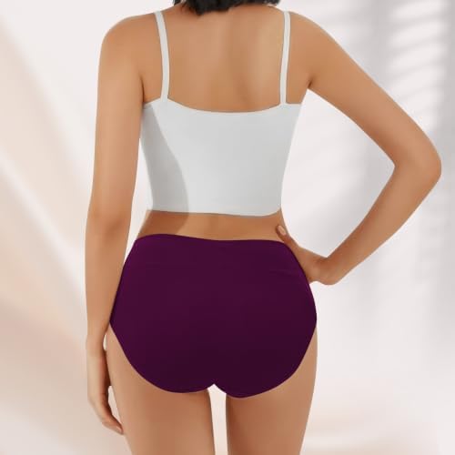 Unterhosen Damen Baumwolle Hohe Taille Slip 5er Pack Mehrfarbig XL