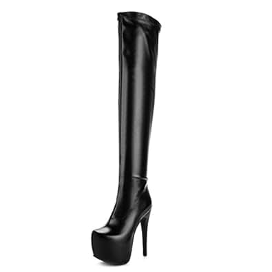 SJJH Over The Knee Boots with Stiletto and Thick Platform