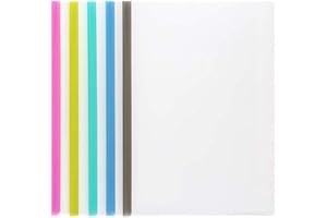 AKAHA File Folder Clear Sliding Bar Report Covers with U-Type Sliding Bar (40 Sheet Capacity), Office School Supplies Transparent Resume Presentation File Folders Organizer Binder for A4 Size Paper, 5 Color