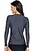 CharmLeaks Women Long Sleeve Rashguard UV Protection Swim Tee Shirts Swimsuit Tops Gray L
