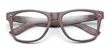WearMe Pro - Vintage Inspired Classic Wood Print Nerd Horn Rimmed Clear Lens Glasses
