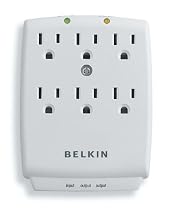 Belkin 6-Outlet SurgeMaster Wall-Mount Surge Protector, 1045 Joules (F9H620-CW)