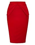 Regna X Love Coated Women's Slim Fit Elastic Waist Band Stretchy Pencil Skirt(Plus Size Available, 10 Colors)