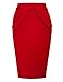 Regna X Love Coated Women's Slim Fit Elastic Waist Band Stretchy Pencil Skirt(Plus Size Available, 10 Colors)