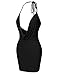LE3NO Womens Sexy Bodycon Deep V Neck Backless Halter Mini Party Club Dress