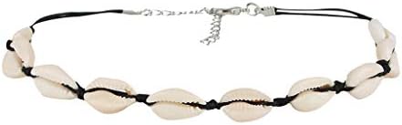 Cowrie Shell Choker Summer Hawaiian Beach Style Seashell Necklace Selected Natural Puka Shell Choker Necklace with Adjustable Cord Joykith