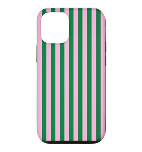 Green and Pink Stripes Geometric Vertical Lines Case for iPhone 12/12 Pro