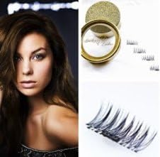 NEW 3D REUSABLE FALSE MAGNETIC EYELASHES, 4 PCS REVERSABLE (Black) (Black)