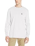 U.S. Polo Assn. Men's Long Sleeve Crew Neck T-Shirt, White, Large